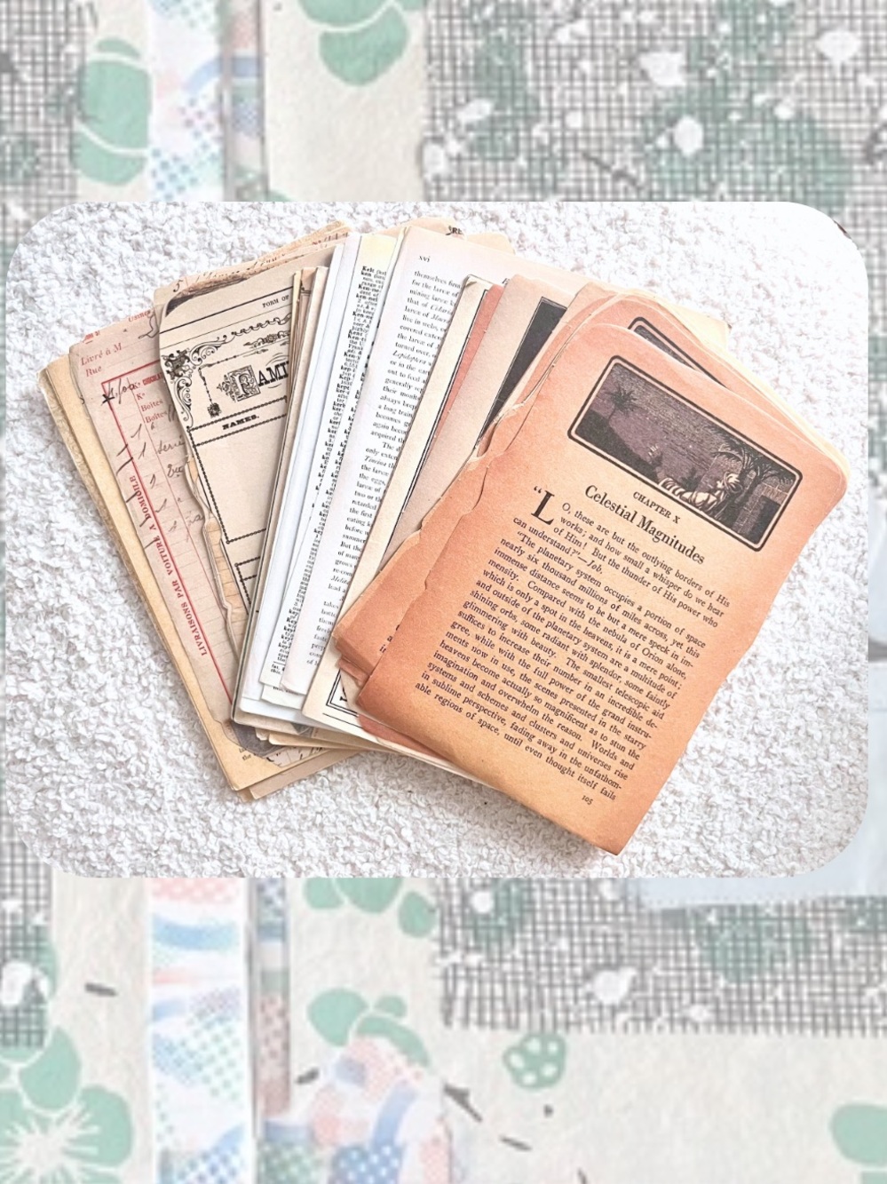 Assorted Vintage Ephemera Paper for Junk Journaling, Scrapbook, Mixed Media